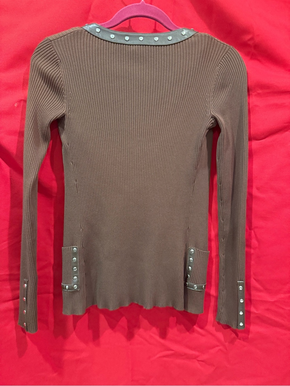 Cache Brown Ribbed Tank with Contrasting Trim - Picture 2 of 12